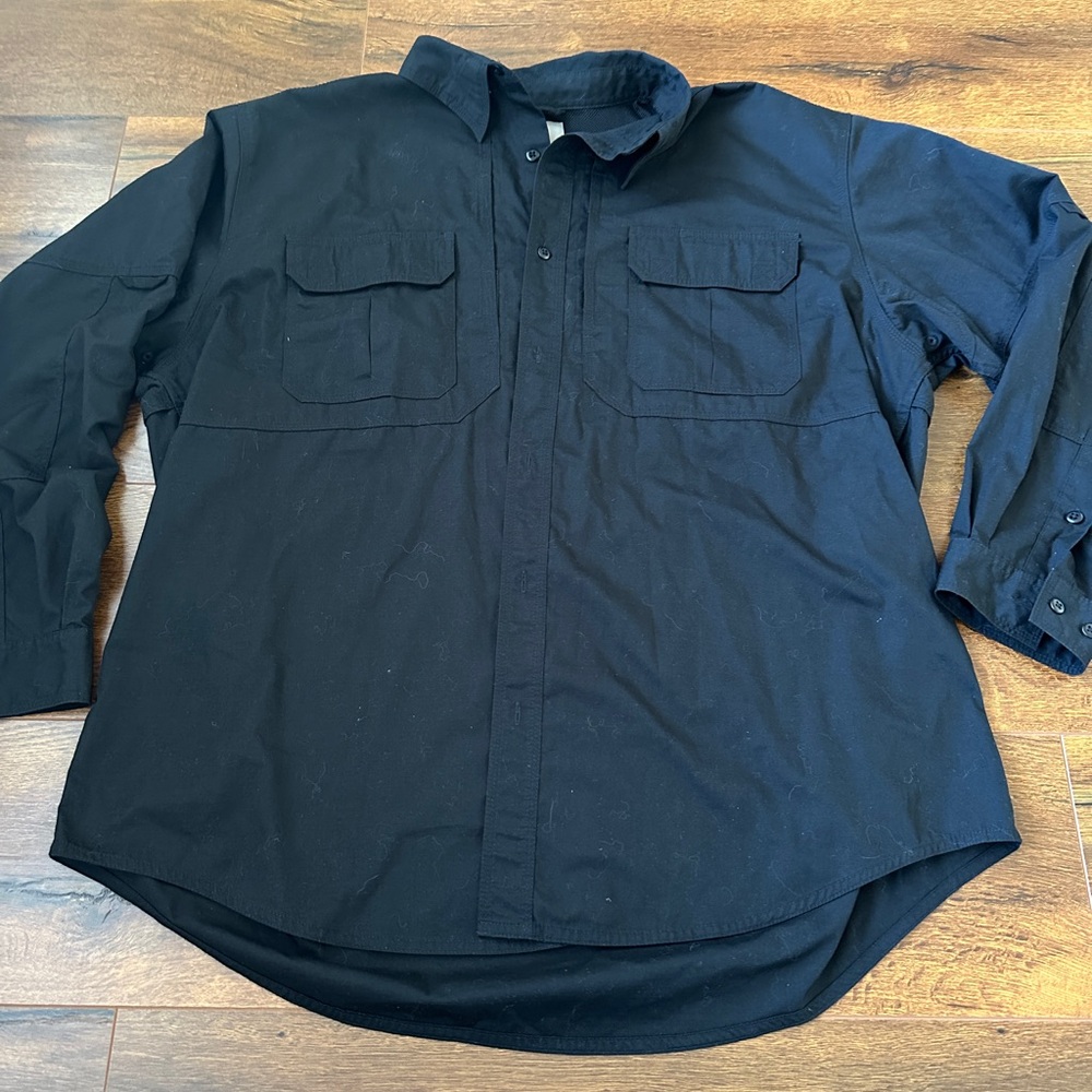 5.11 Tactical Taclite Pro Long Sleeve Button Up Shirt  Black XXL Casual Army